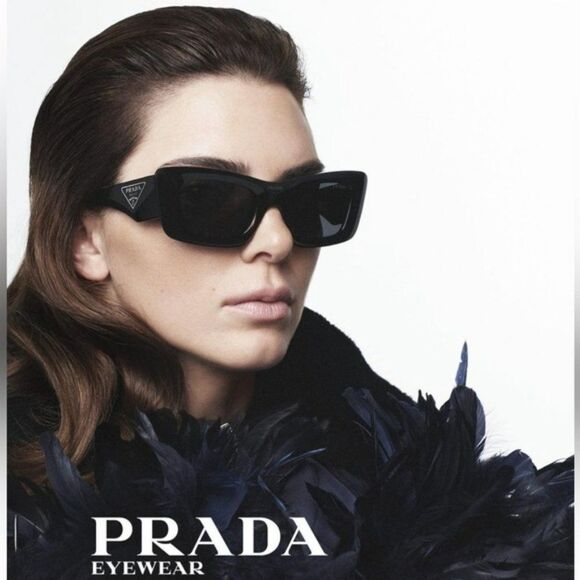 NEW Prada PR13ZS 1AB5S0 Black Dark Grey Cat Eye Unisex Sunglasses - Picture 5 of 13